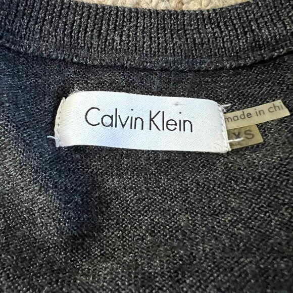 Calvin Klein Charcoal Gray crew wool blend sweater dress with details size XS - Picture 3 of 14